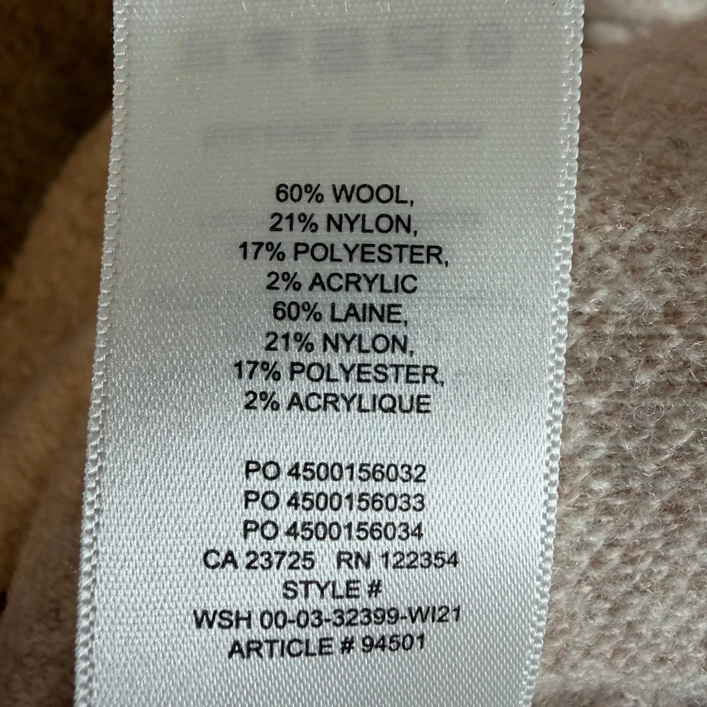 Babaton Oatmeal Wool Blend Half Zip Oversized Sweater Cozy Aritzia Small